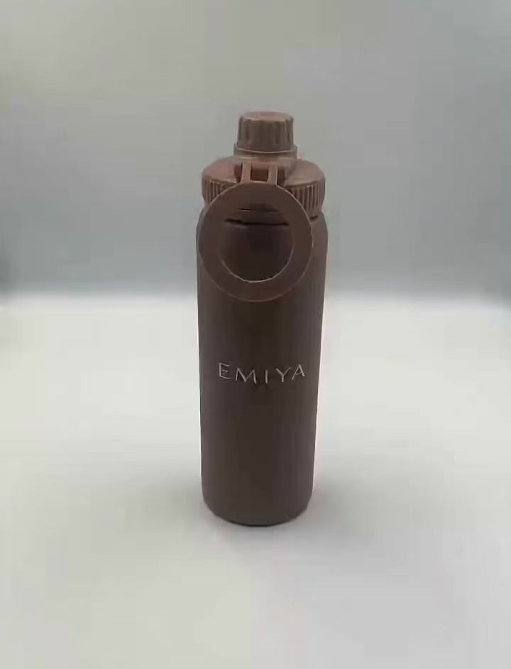 Brown Magnetic Water Bottle 1L- Phone Holder Gym Bottle, Insulated Stainless Steel